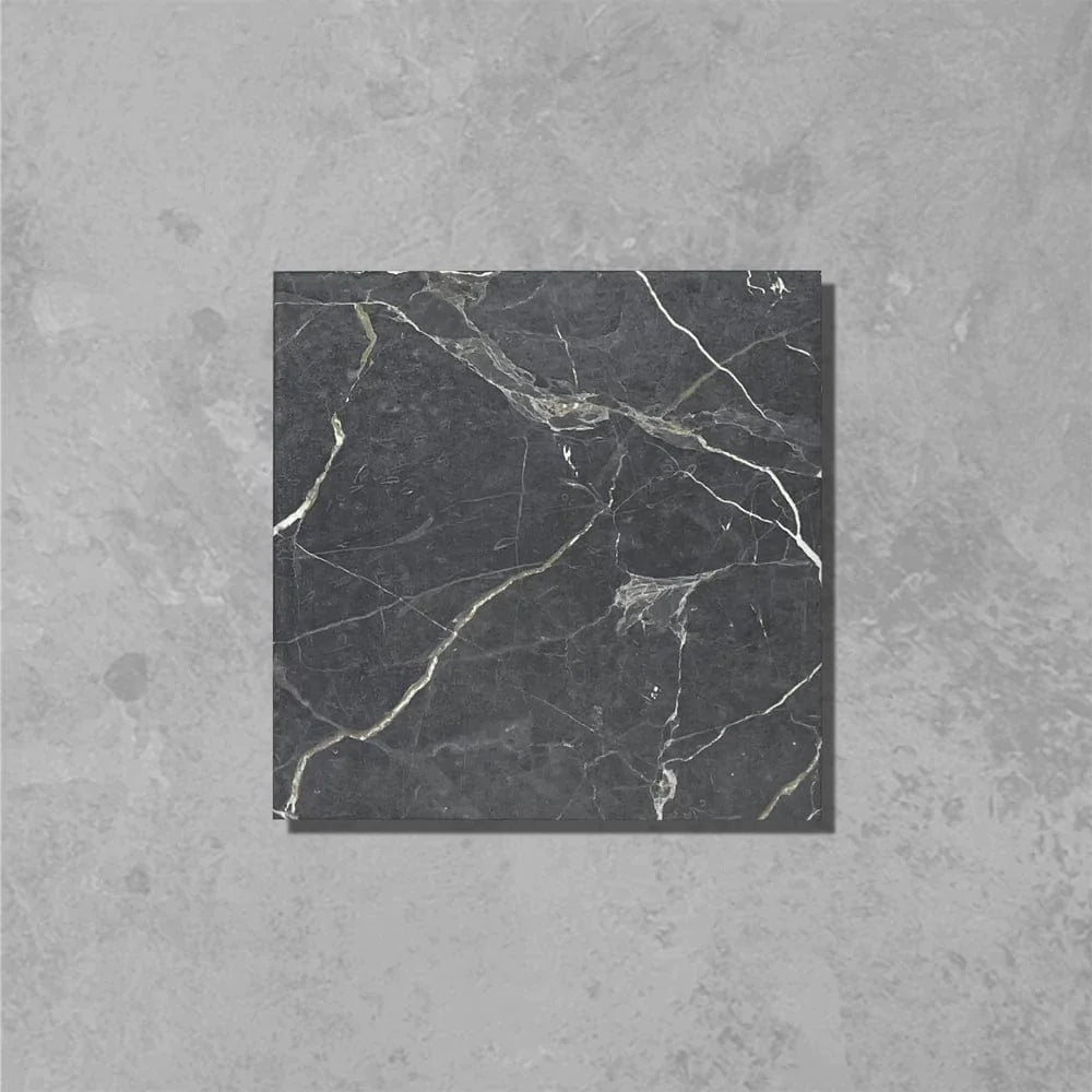 Bert &amp; May - Black Marble Porcelain, 20 x 20cm - Tiles &amp; Stone To You