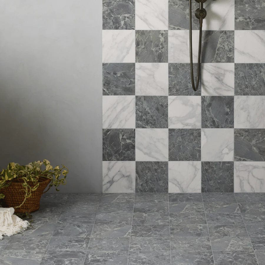 Bert &amp; May - White Marble Porcelain Matt, 20 x 20cm - Tiles &amp; Stone To You