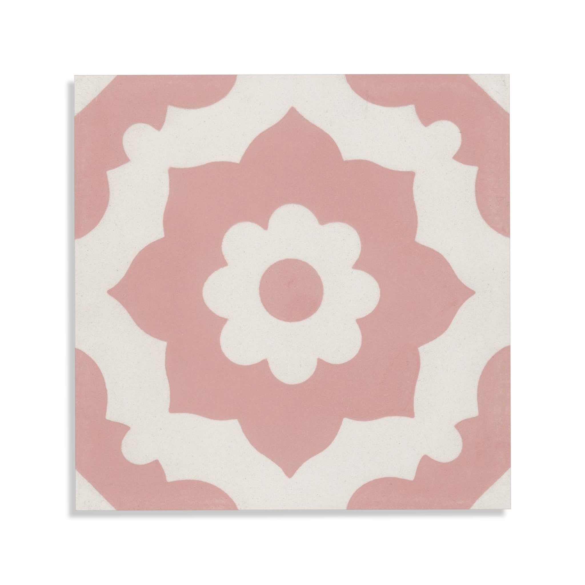 Moroccan Encaustic Cement 04a Floral Pink, 20 x 20cm - Tiles &amp; Stone To You
