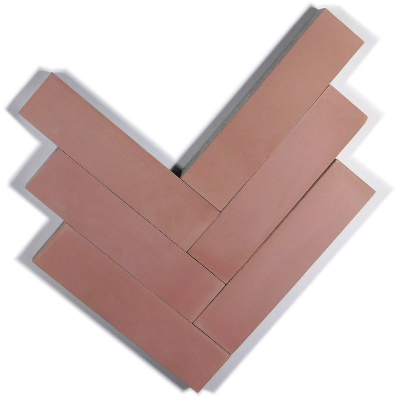 Moroccan Encaustic Cement Dusty Pink, 5cm x 20cm - Tiles &amp; Stone To You