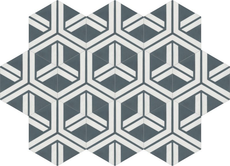 Moroccan Encaustic Cement Hexagonal Artic 14, 20 x 23cm - Tiles &amp; Stone To You