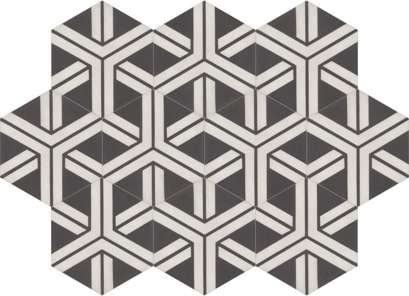 Moroccan Encaustic Cement Hexagonal Artic 14c, 20 x 23cm - Tiles &amp; Stone To You