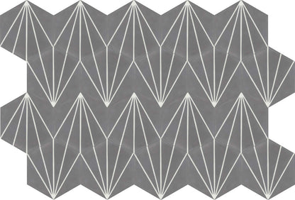 Moroccan Encaustic Cement Hexagonal Artic 18, 20 x 23cm - Tiles &amp; Stone To You