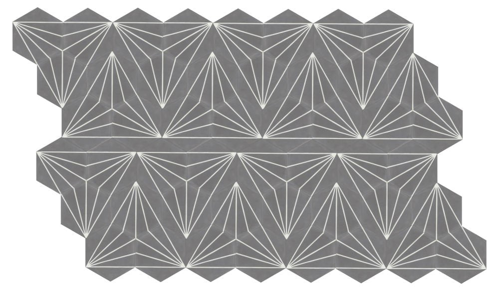 Moroccan Encaustic Cement Hexagonal Artic 18, 20 x 23cm - Tiles &amp; Stone To You