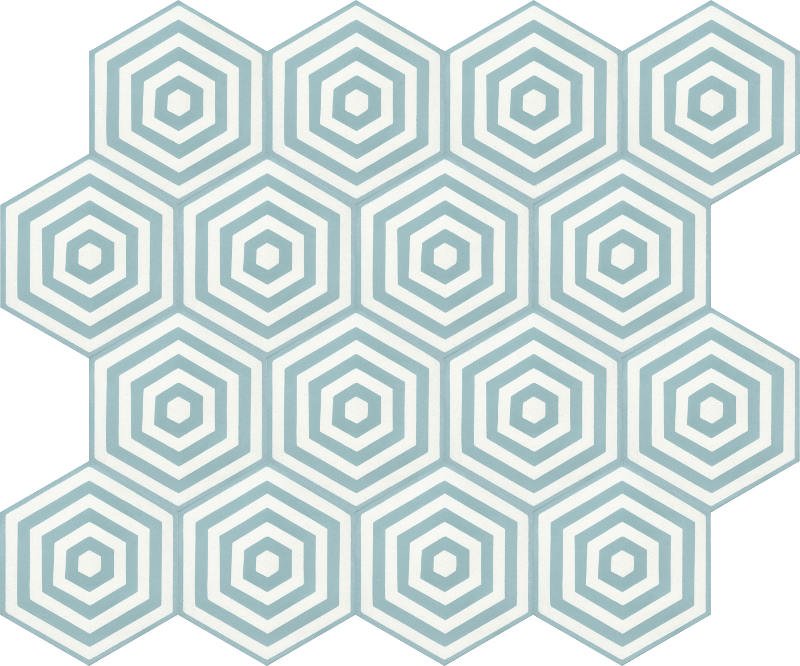 Moroccan Encaustic Cement Hexagonal Artic 21, 20 x 23cm - Tiles &amp; Stone To You