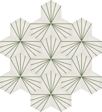 Moroccan Encaustic Cement Hexagonal Artic 24, 20 x 23cm - Tiles &amp; Stone To You
