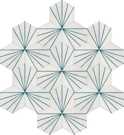 Moroccan Encaustic Cement Hexagonal Artic 28, 20 x 23cm - Tiles &amp; Stone To You