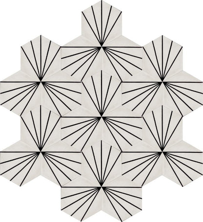 Moroccan Encaustic Cement Hexagonal Artic 30, 20 x 23cm - Tiles &amp; Stone To You