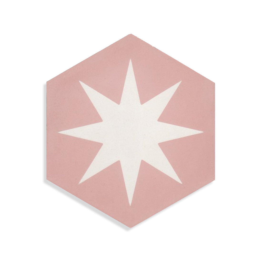 Moroccan Encaustic Cement Hexagonal Big Star Pink, 20 x 23cm - Tiles &amp; Stone To You