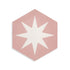 Moroccan Encaustic Cement Hexagonal Big Star Pink, 20 x 23cm - Tiles & Stone To You