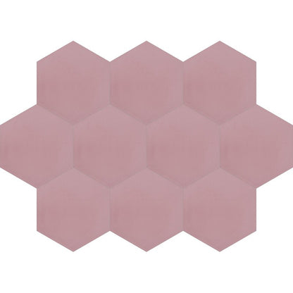Moroccan Encaustic Cement Hexagonal Dusty Pink, 20 x 23cm - Tiles &amp; Stone To You