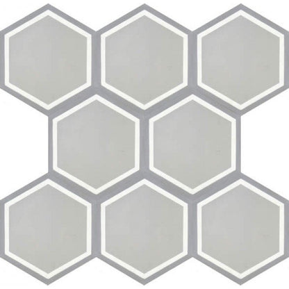 Moroccan Encaustic Cement Hexagonal Honeycomb Grey, 20 x 23cm - Tiles &amp; Stone To You