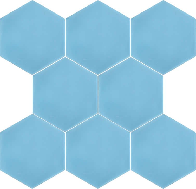 Moroccan Encaustic Cement Hexagonal Light Blue, 20 x 23cm - Tiles &amp; Stone To You