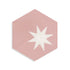 Moroccan Encaustic Cement Hexagonal Medium Star Offset Pink, 20 x 23cm - Tiles & Stone To You