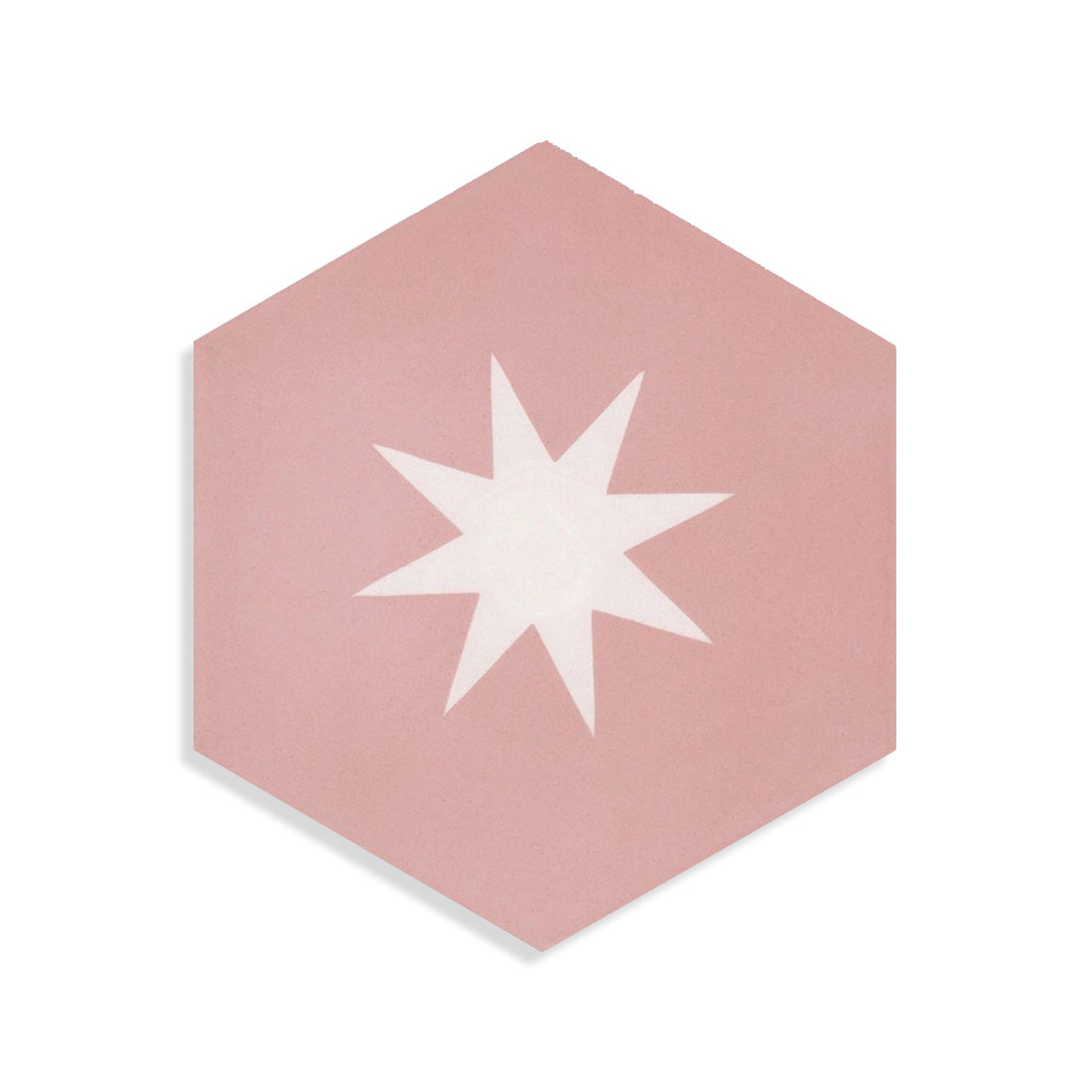 Moroccan Encaustic Cement Hexagonal Medium Star Pink, 20 x 23cm - Tiles &amp; Stone To You