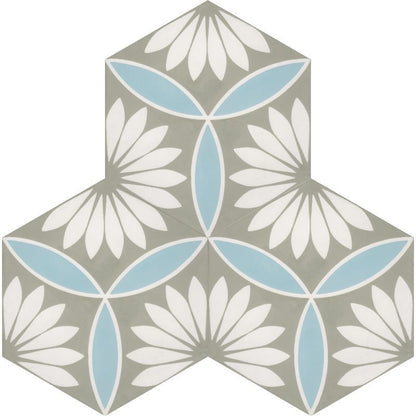 Moroccan Encaustic Cement Hexagonal Petal 02, 20 x 23cm - Tiles &amp; Stone To You