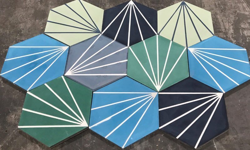 Moroccan Encaustic Cement Hexagonal Random Mix, 20 x 23cm - Tiles &amp; Stone To You