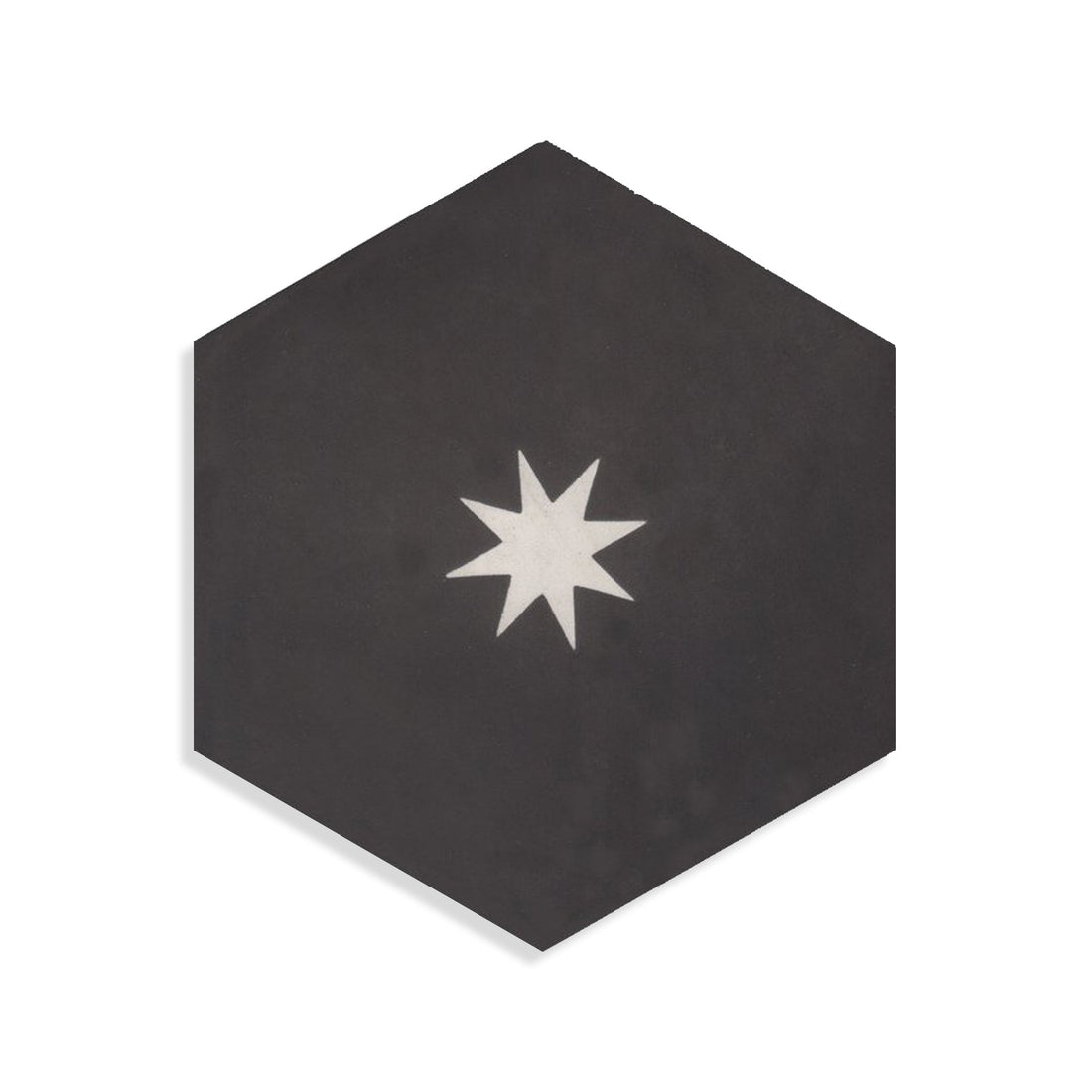 Moroccan Encaustic Cement Hexagonal Small Star Black, 20 x 23cm - Tiles &amp; Stone To You