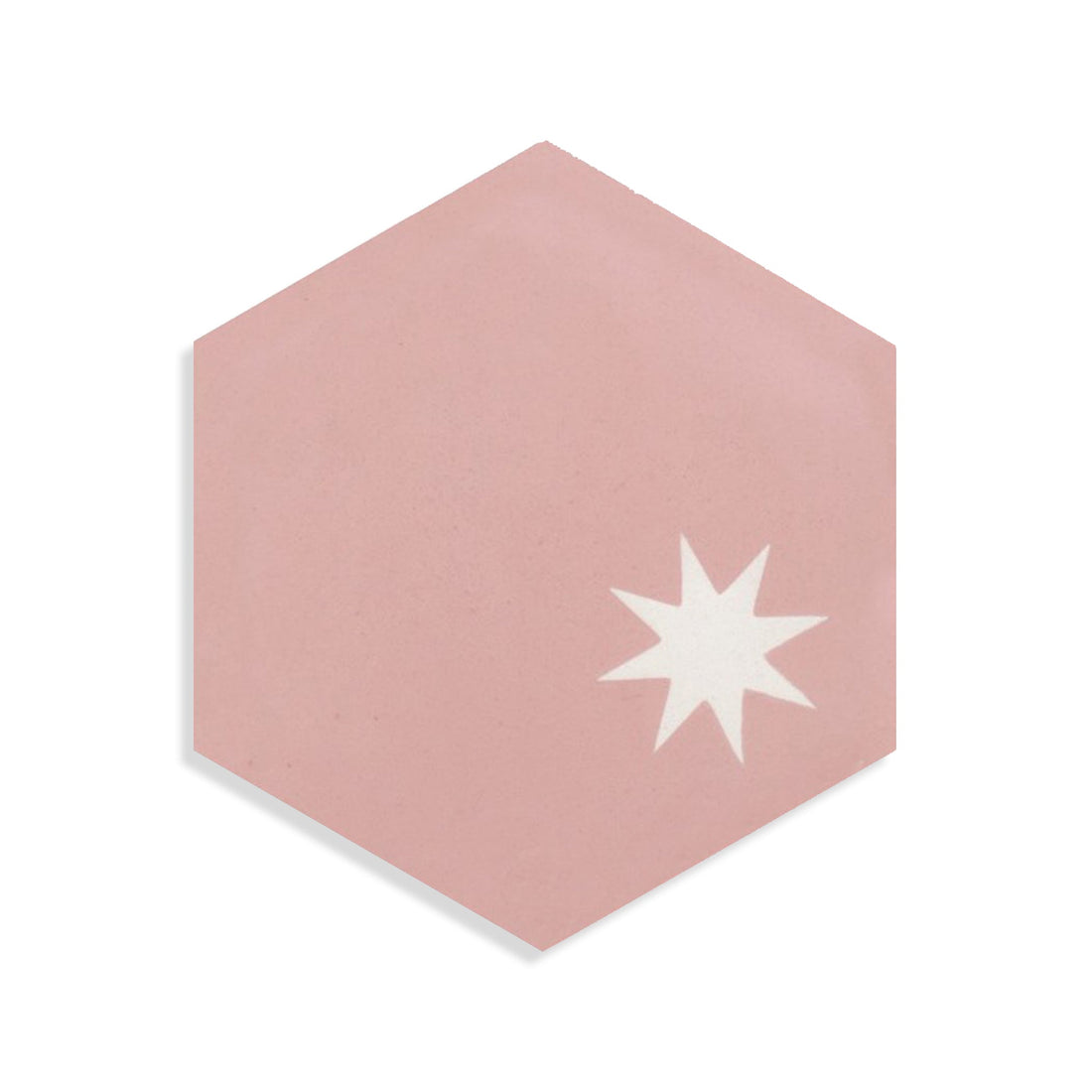 Moroccan Encaustic Cement Hexagonal Small Star Offset Pink, 20 x 23cm - Tiles &amp; Stone To You