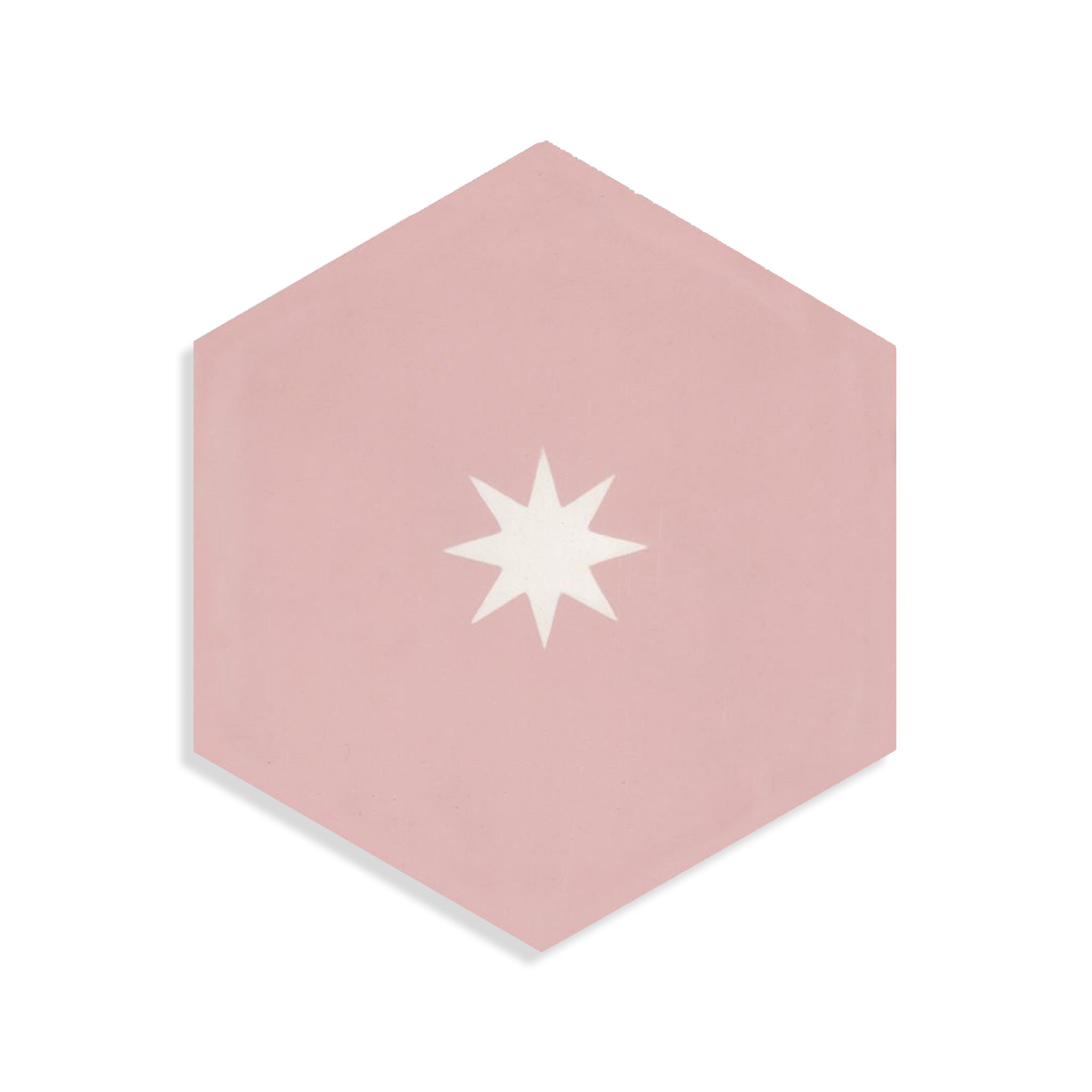 Moroccan Encaustic Cement Hexagonal Small Star Pink, 20 x 23cm - Tiles &amp; Stone To You