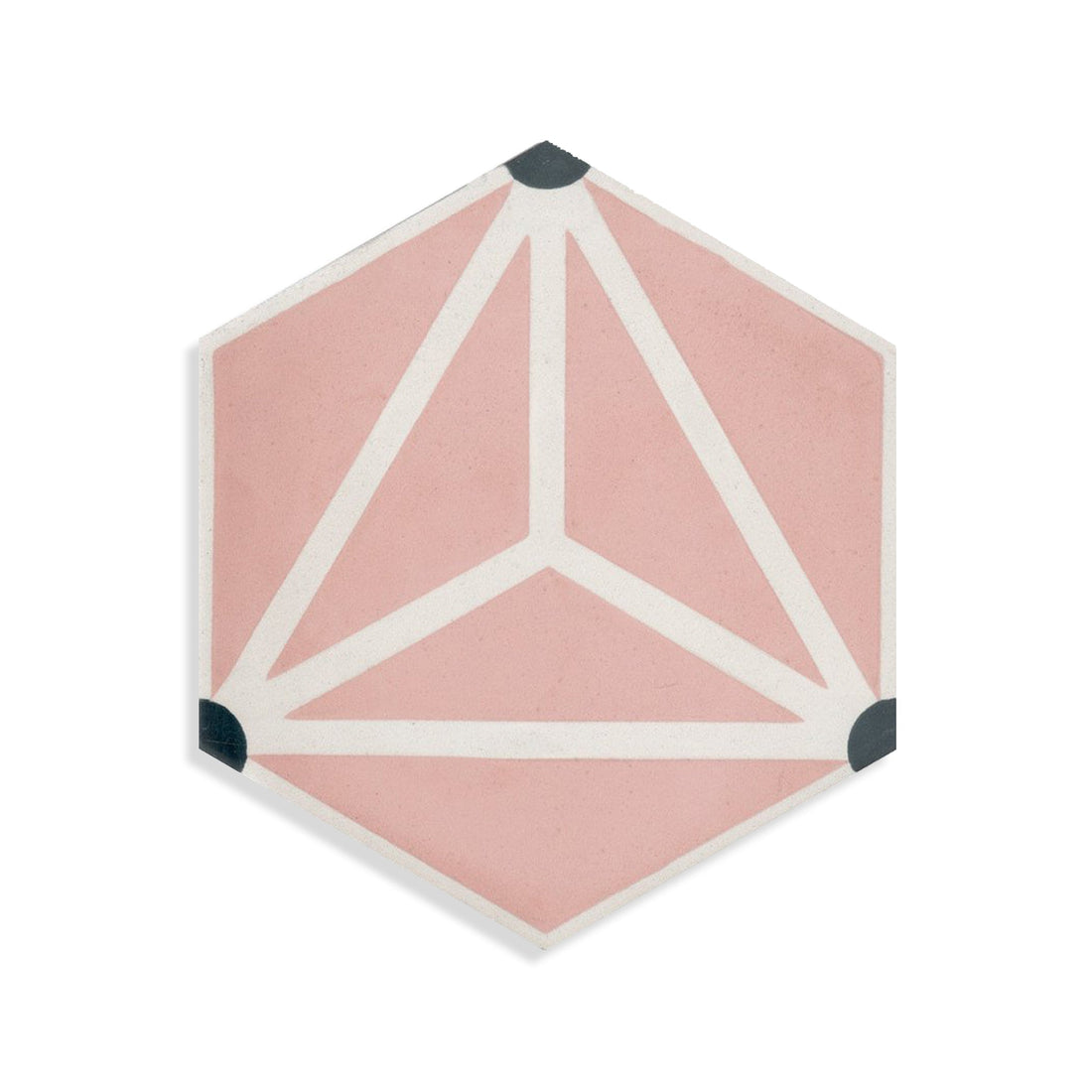 Moroccan Encaustic Cement Hexagonal Starburst Pink, 20 x 23cm - Tiles &amp; Stone To You