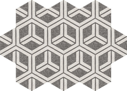 Moroccan Encaustic Cement Hexagonal Terrazzo 14b, 20 x 23cm - Tiles &amp; Stone To You