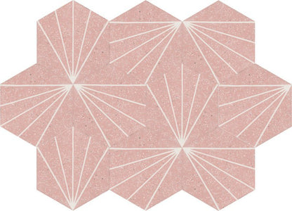 Moroccan Encaustic Cement Hexagonal Terrazzo 23, 20 x 23cm - Tiles &amp; Stone To You