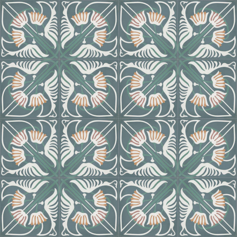 Moroccan Encaustic Cement Jungle Bliss 4, 20 x 20cm - Tiles &amp; Stone To You