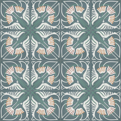 Moroccan Encaustic Cement Jungle Bliss 4, 20 x 20cm - Tiles &amp; Stone To You