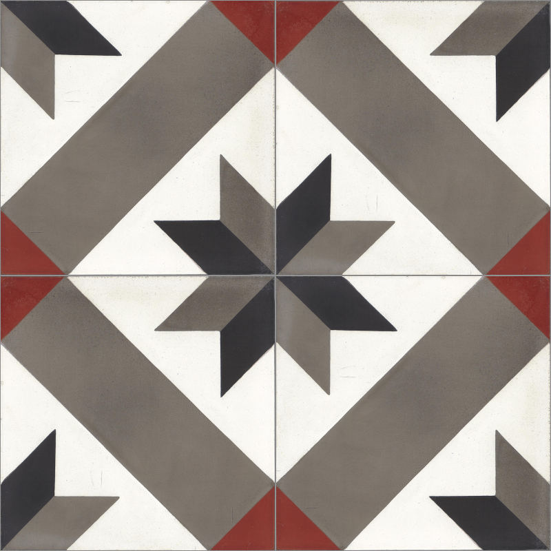 Moroccan Encaustic Cement Pattern 01d, 20 x 20cm - Tiles &amp; Stone To You
