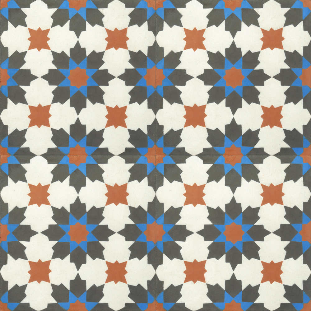 Moroccan Encaustic Cement Pattern 01q, 20 x 20cm - Tiles &amp; Stone To You