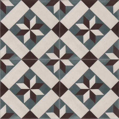 Moroccan Encaustic Cement Pattern 01v, 20 x 20cm - Tiles &amp; Stone To You