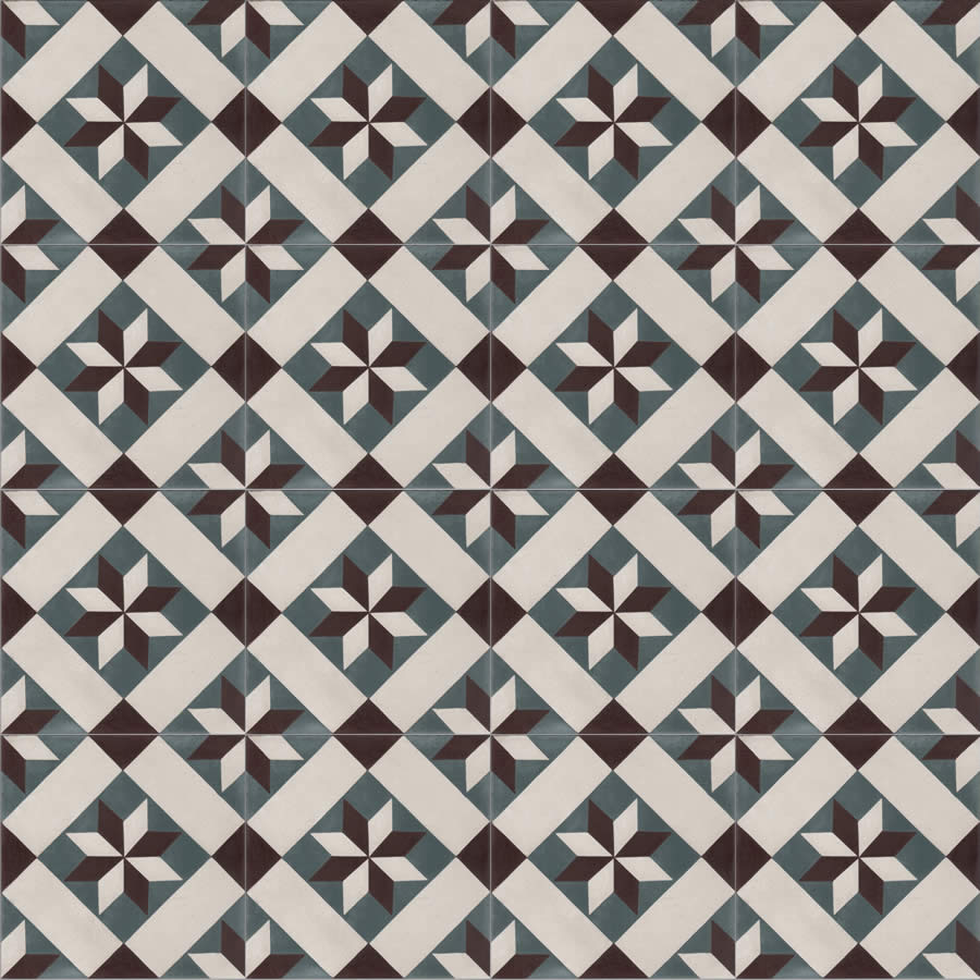 Moroccan Encaustic Cement Pattern 01v, 20 x 20cm - Tiles &amp; Stone To You