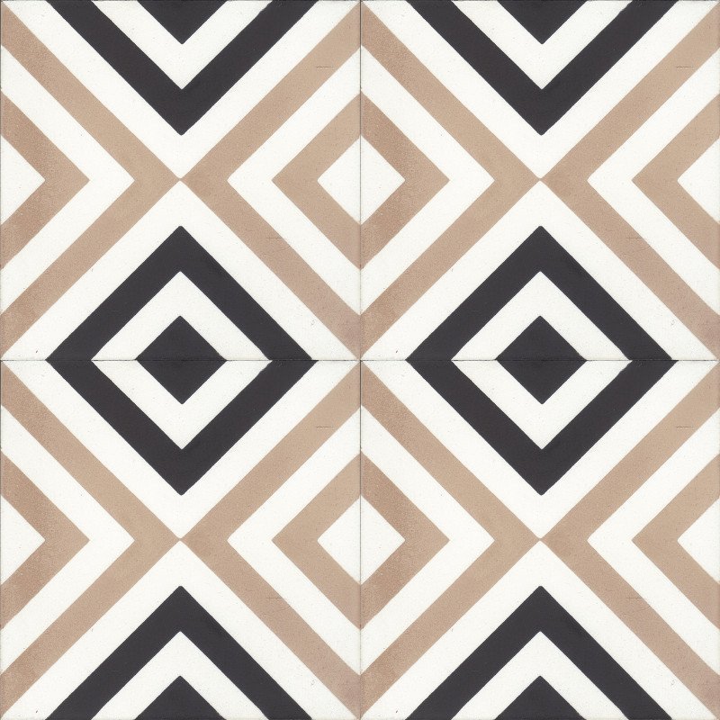 Moroccan Encaustic Cement Pattern 01w, 20 x 20cm - Tiles &amp; Stone To You