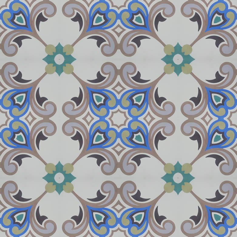 Moroccan Encaustic Cement Pattern 01xi, 20 x 20cm - Tiles &amp; Stone To You