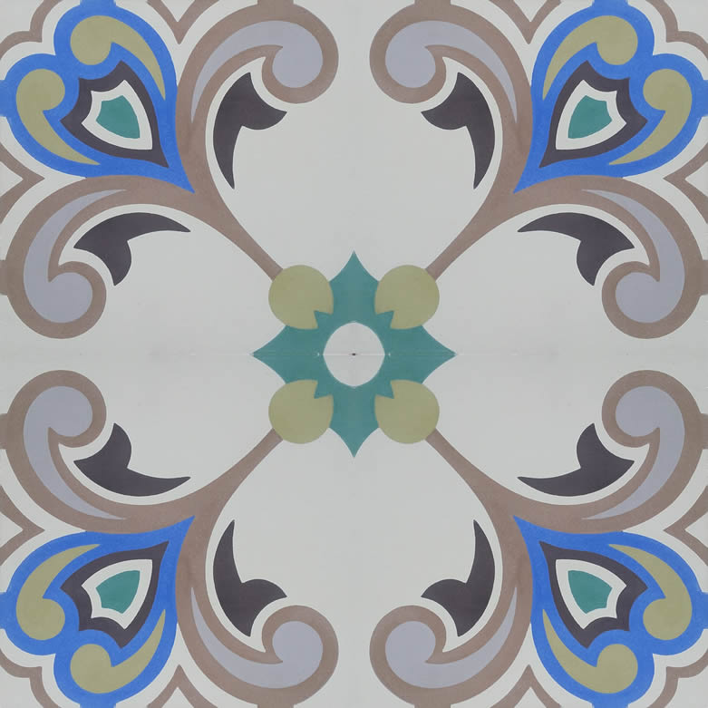 Moroccan Encaustic Cement Pattern 01xi, 20 x 20cm - Tiles &amp; Stone To You