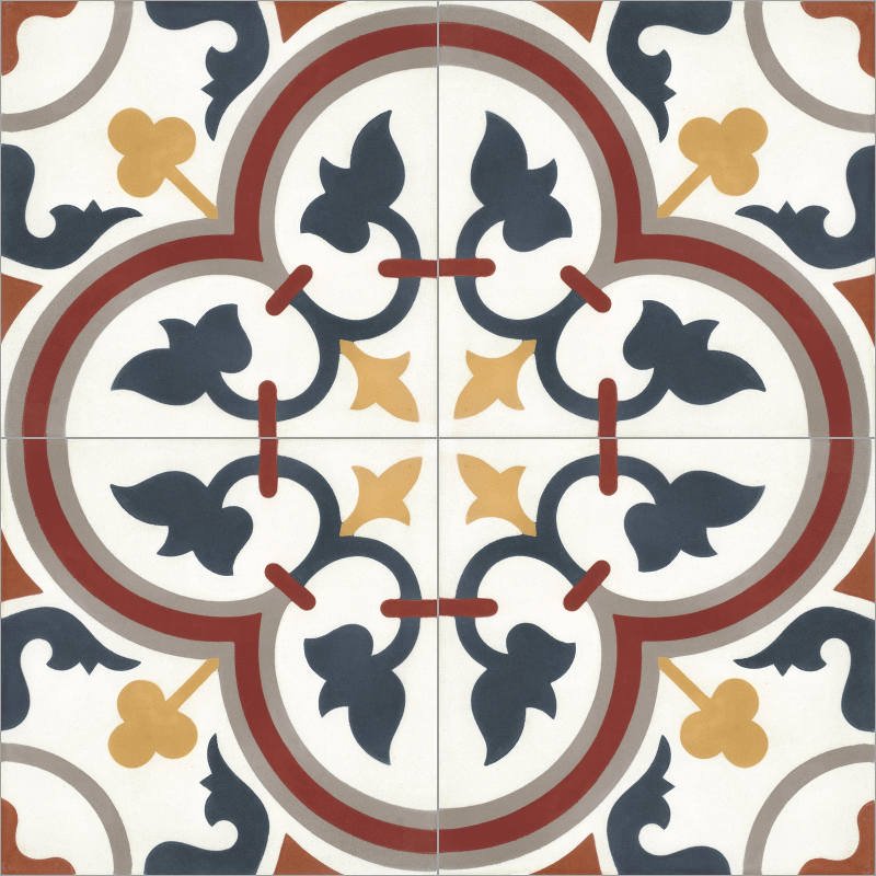 Moroccan Encaustic Cement Pattern 01y, 20 x 20cm - Tiles &amp; Stone To You
