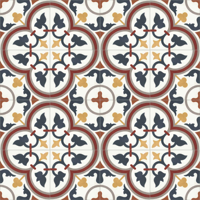 Moroccan Encaustic Cement Pattern 01y, 20 x 20cm - Tiles &amp; Stone To You