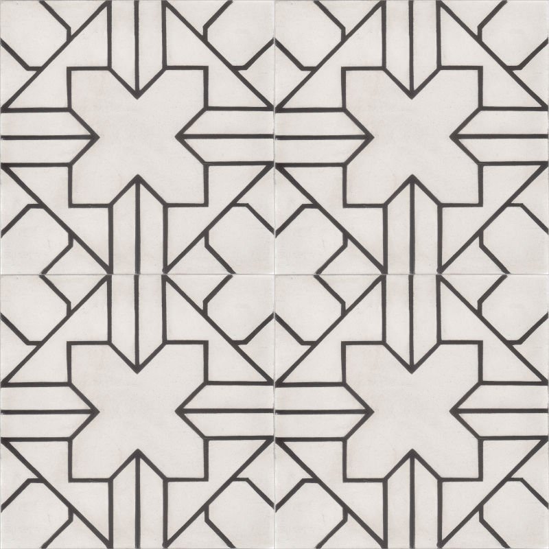 Moroccan Encaustic Cement Pattern 02t, 20 x 20cm - Tiles &amp; Stone To You