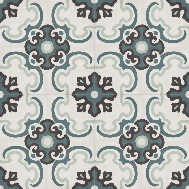 Moroccan Encaustic Cement Pattern 02z, 20 x 20cm - Tiles &amp; Stone To You