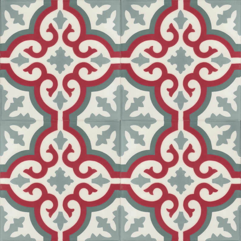 Moroccan Encaustic Cement Pattern 03j, 20 x 20cm - Tiles &amp; Stone To You