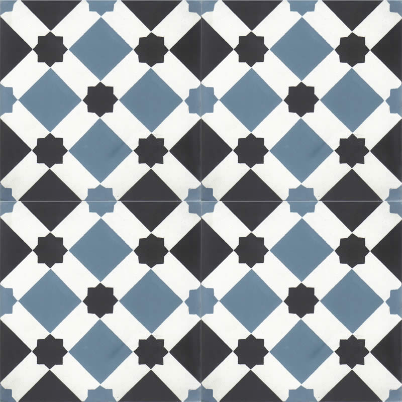 Moroccan Encaustic Cement Pattern 07e, 20 x 20cm - Tiles &amp; Stone To You