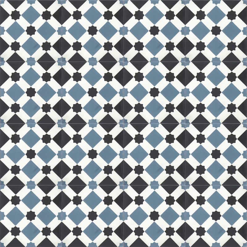 Moroccan Encaustic Cement Pattern 07e, 20 x 20cm - Tiles &amp; Stone To You