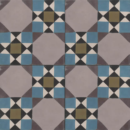 Moroccan Encaustic Cement Pattern 08a, 20 x 20cm - Tiles &amp; Stone To You