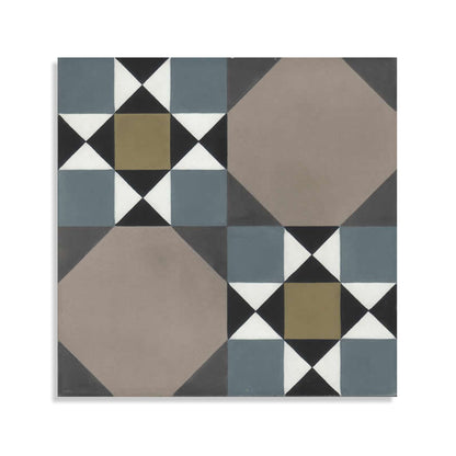 Moroccan Encaustic Cement Pattern 08a, 20 x 20cm - Tiles &amp; Stone To You