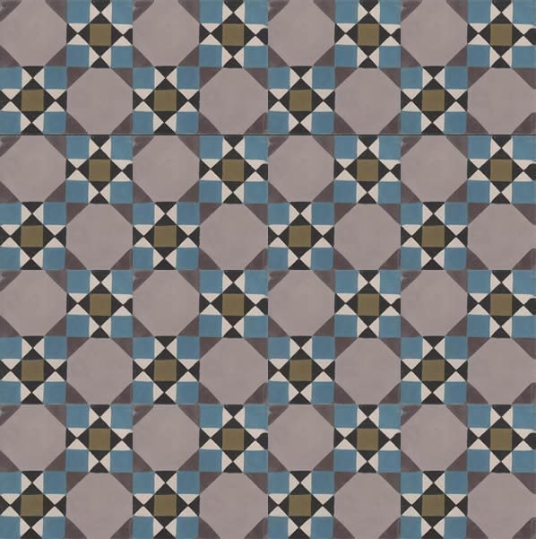 Moroccan Encaustic Cement Pattern 08a, 20 x 20cm - Tiles &amp; Stone To You