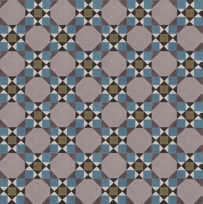 Moroccan Encaustic Cement Pattern 08a, 20 x 20cm - Tiles &amp; Stone To You