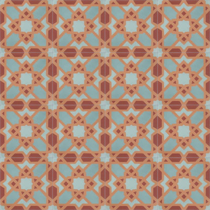 Moroccan Encaustic Cement Pattern 08e2, 20 x 20cm - Tiles &amp; Stone To You