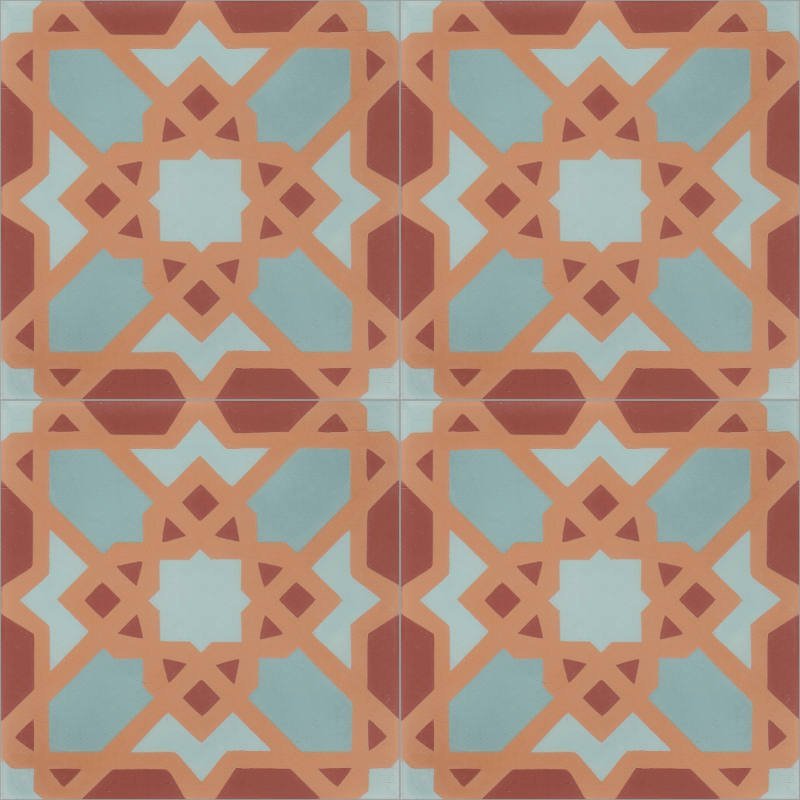 Moroccan Encaustic Cement Pattern 08e2, 20 x 20cm - Tiles &amp; Stone To You