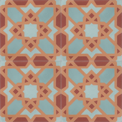 Moroccan Encaustic Cement Pattern 08e2, 20 x 20cm - Tiles &amp; Stone To You